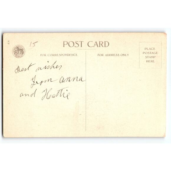 Vintage Christmas Postcard Poinsettia Winter Scene Holiday Greeting - Picture 2 of 2